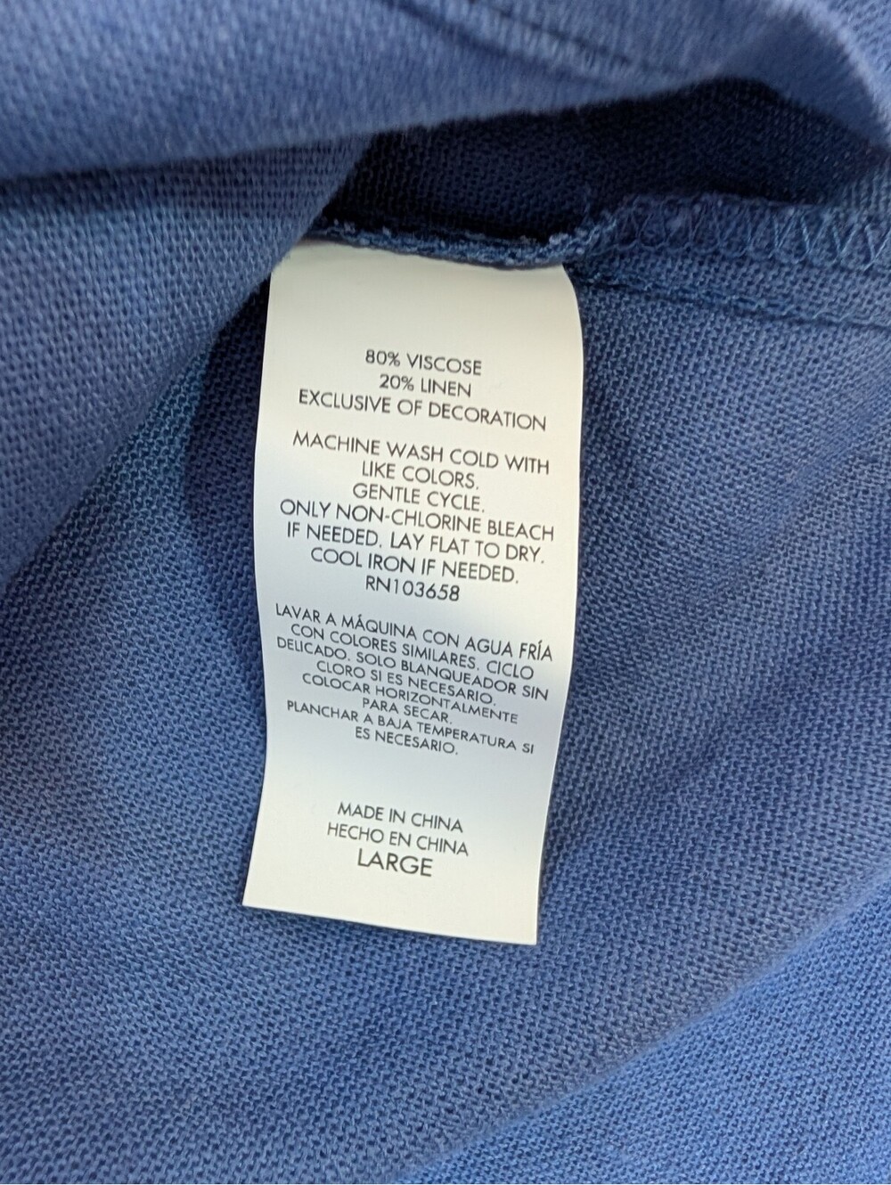 Solid & Striped Blue Linen Blend Ruffle Tank Top Ric Rac Trim Large - Picture 4 of 9